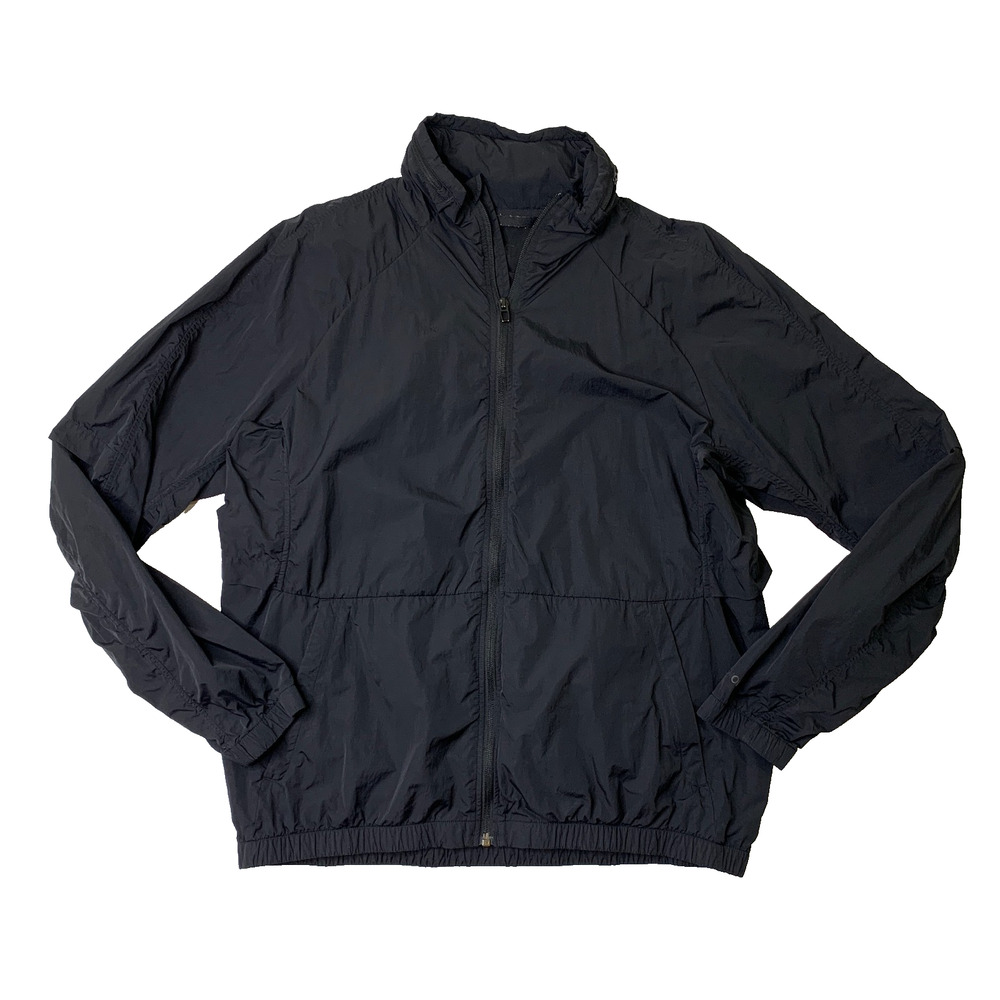 Lululemon Jacket Mens Medium Black Vented Evergreen Hidden Hoodie Active Outdoor
